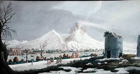 Vesuvius in Snow, plate V from 'Campi Phlegraei: Observations on the Volcanoes of the Two Sicilies', von Pietro Fabris