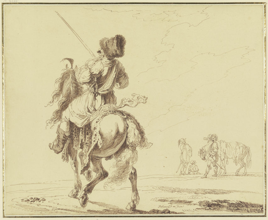 Ungarischer Reiter mit Pelzmütze und Ziegenfell von Pietro Palmieri d. Ä.