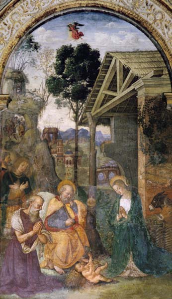 Pinturicchio / Adoration of the child von Pinturicchio