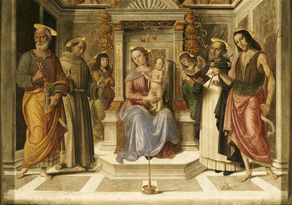 Pinturicchio School /Mary & Child/Fresco von Pinturicchio
