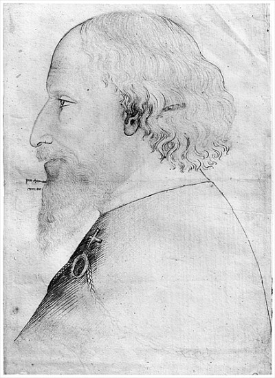 Sigismund, Holy Roman Emperor, from the The Vallardi Album (pen, ink, pencil & red chalk on paper) von Pisanello