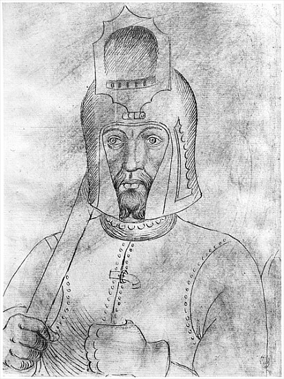 Soldier wearing a visored helmet, from the The Vallardi Album von Pisanello