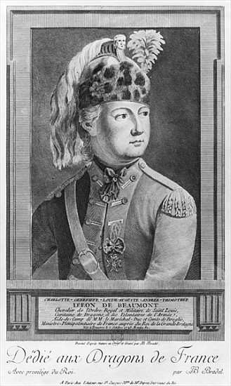 The Chevalier d''Eon as a Dragoon von P. Jean Baptiste Bradel