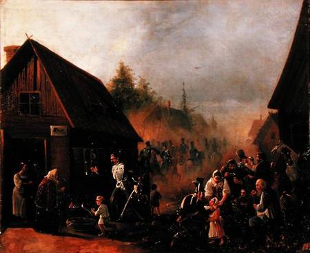 Scene from the Russian-French War in 1812 von Pjotr Baykov