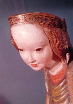 Virgin and Child, detail of the head of the Virgin c.1400