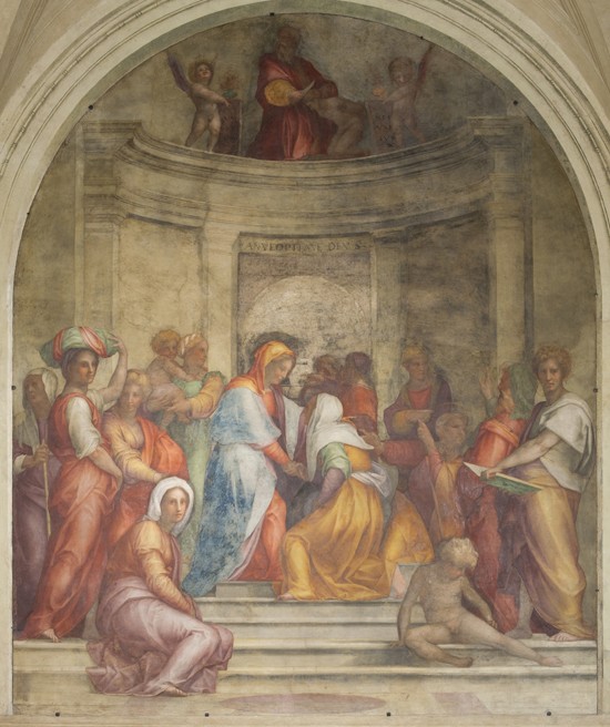 Begegnung von Maria und Elisabet von Jacopo Pontormo, Carucci da