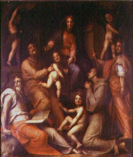The Holy Family with Saints von Jacopo Pontormo, Carucci da