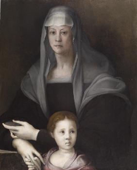 Porträt von Maria Salviati mit Giulia de' Medici