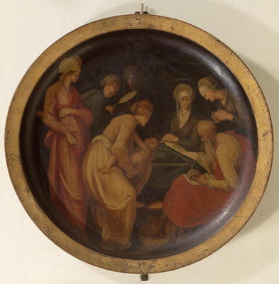 The Birth of St. John the Baptist, c.1526 (oil on panel) von Jacopo Pontormo, Carucci da