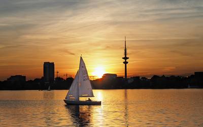 Segel im Sonnenuntergang 2018