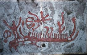 Scene with boat, Bronze Age (rock painting) 19th