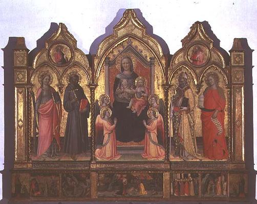 Madonna and Child enthroned with St. Catherine, St. drancis, St. Zenobius and St. Mary Magdalene (te von Pseudo Ambrogio di Baldese