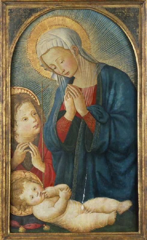 Madonna mit Kind und Johannes dem Täufer. von Pseudo Pier Francesco Fiorentino