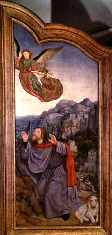 The Holy Kinship, or the Altarpiece of St. Anne, detail of the left panel depicting the Annunciation von Quentin Massys or Metsys