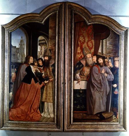 The Holy Kinship, or the Altarpiece of St. Anne, detail of the reverse of the central panels von Quentin Massys or Metsys