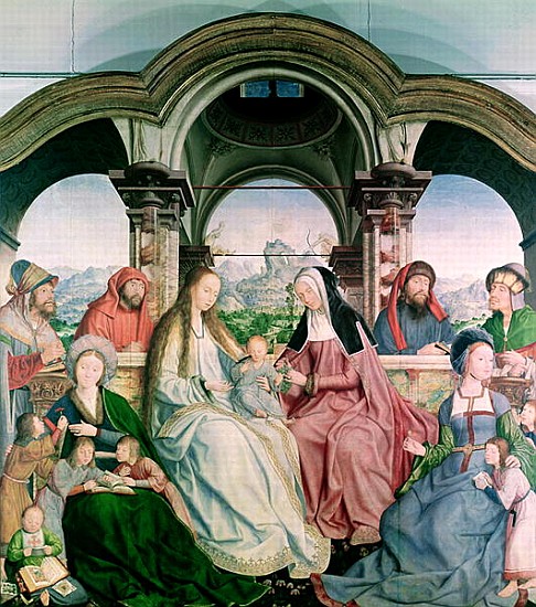 The Holy Kinship, or the Altarpiece of St. Anne, detail of central panel von Quentin Massys or Metsys