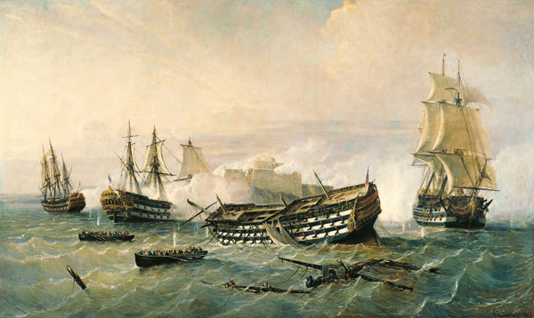 Defence of the Havana Promontory in 1762 von Rafael Monleon y Torres