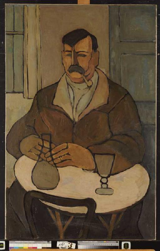 Mann in einem Café von Rafael Perez Barradas