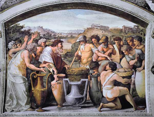 Raphael /Abraham and Melchizedek /c.1515 von Raffael - Raffaello Santi