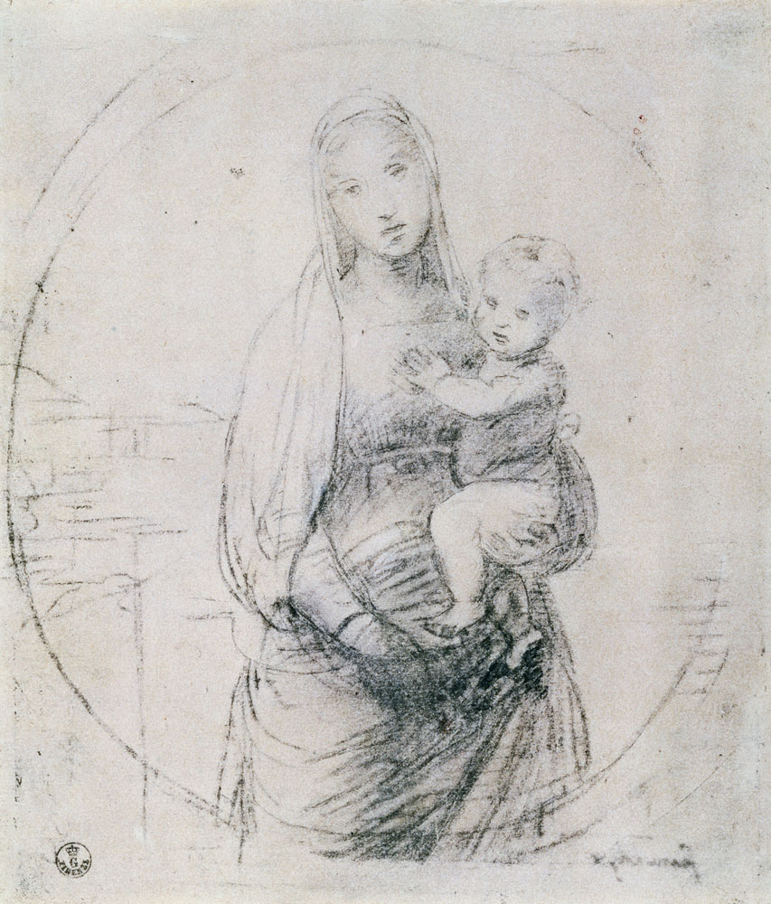 Study of a Madonna and Child von Raffael - Raffaello Santi