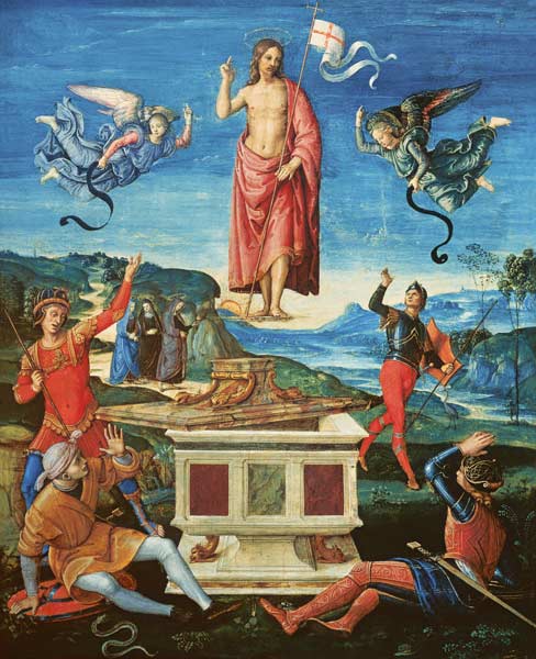 Raphael/The Resurrection o.Christ/c.1499 von Raffael - Raffaello Santi