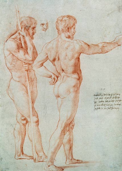 Raphael, Three Male Nudes von Raffael - Raffaello Santi