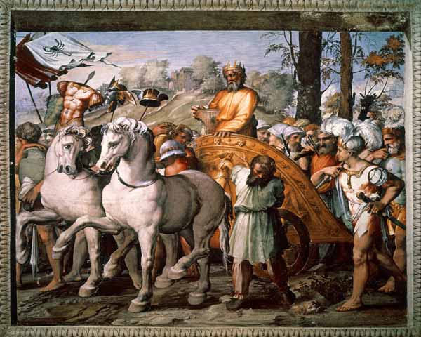 Raphael / David s Triumph / c.1515/18 von Raffael - Raffaello Santi