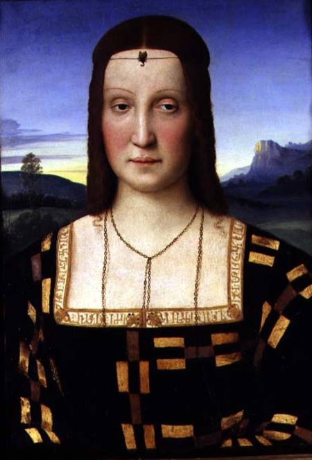 Portrait of Elizabeth Gonzaga von Raffael - Raffaello Santi