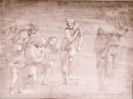 Pythagoras, drawing for the 'School of Athens' fresco cil & von Raffael - Raffaello Santi