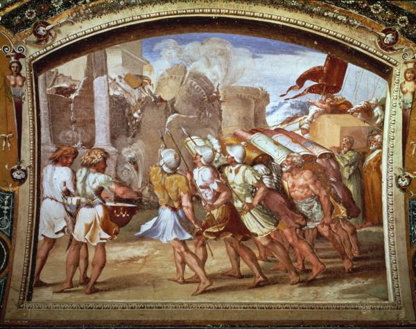 Raphael / The Fall of Jericho / c.1515 von Raffael - Raffaello Santi
