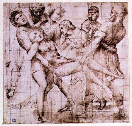 Study for the 'Entombment' in the Galleria Borghese, Rome von Raffael - Raffaello Santi