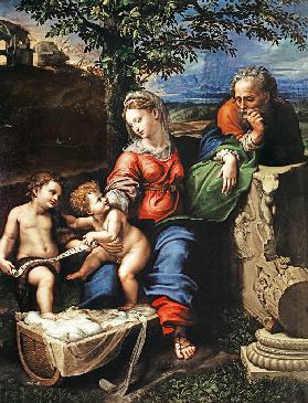 Hl. Familie mit hl. Johannes (von Raffael + Giulio Romano) 1518-22