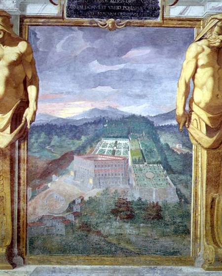 The Villa di Caprarola, from the Loggia of the Villa Lante von Raffaellino  da Reggio