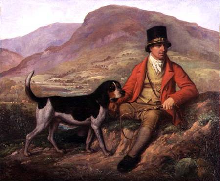 Portrait of John Peel (1776-1854) with one of his hounds von Ramsey Richard Reinagle