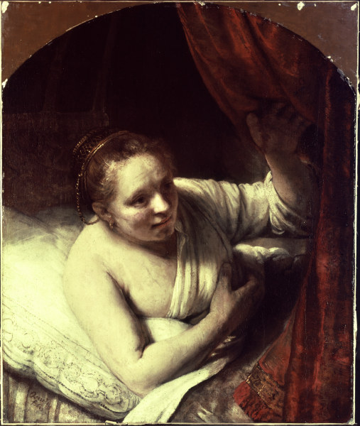 Rembrandt, Junge Frau im Bett von Rembrandt van Rijn