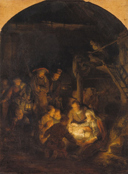 Rembrandt, Anbetung der Hirten von Rembrandt van Rijn