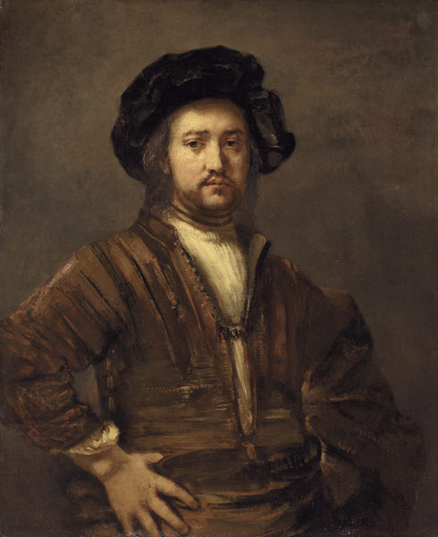 Bildnis eines Mannes mit in die Seite gestützten Armen von Rembrandt van Rijn
