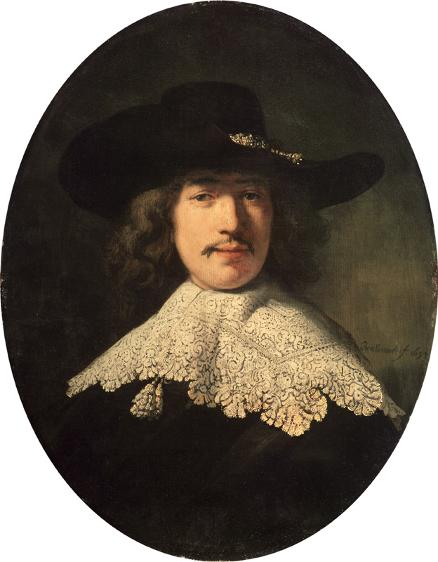 Bildnis eines jungen Mannes mit Spitzenkragen von Rembrandt van Rijn