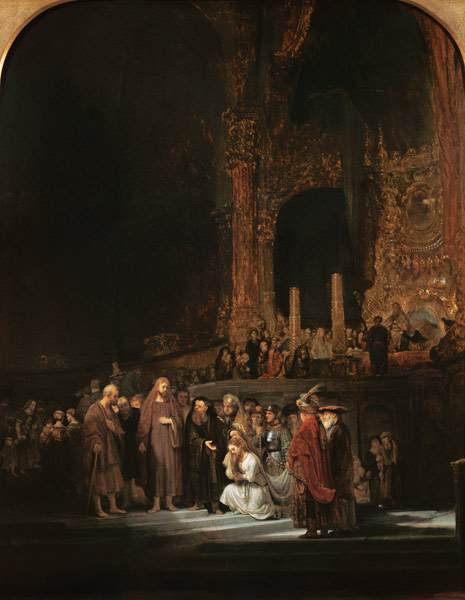 Rembrandt / Christ and the Adultress von Rembrandt van Rijn