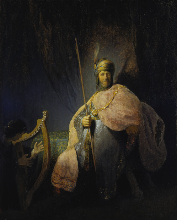 David spielt die Harfe vor Saul von Rembrandt van Rijn