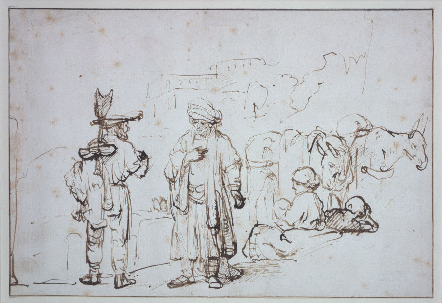 Der Levite mit dem Mann aus Gibeah von Rembrandt van Rijn