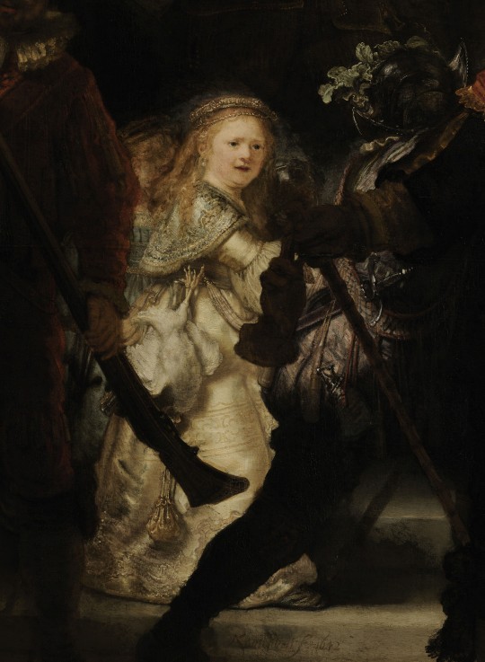 Die Nachtwache (Detail) von Rembrandt van Rijn