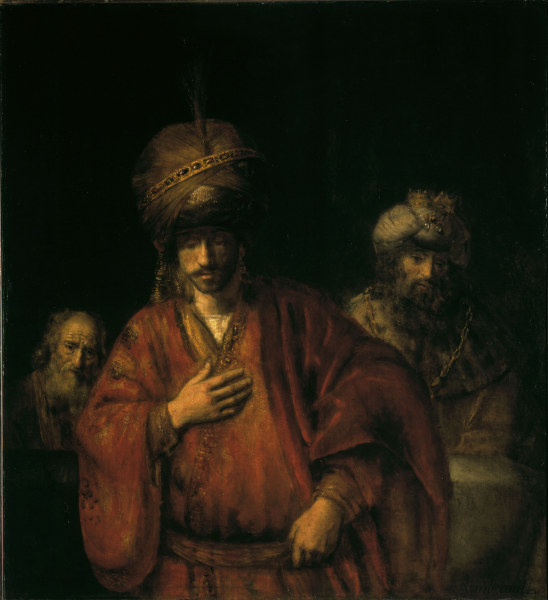 Haman in Disgrace/ Rembrandt/ c.1667/68 von Rembrandt van Rijn