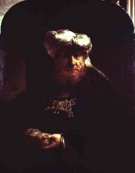 Man in Oriental Costume (possibly King Ussiah Stricken With Leprosy) von Rembrandt van Rijn
