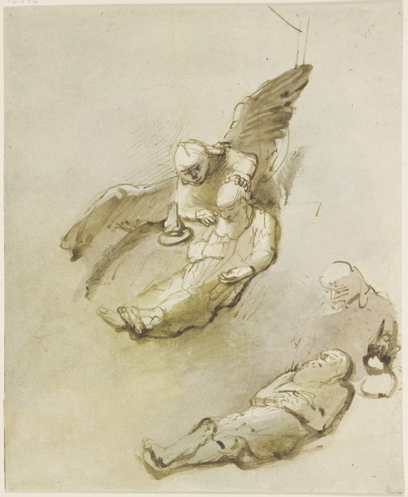 Petrus im Gefängnis, vom Engel geweckt von Rembrandt van Rijn
