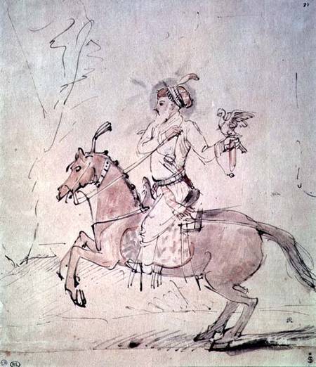 Shah Jehan with falcon on horseback von Rembrandt van Rijn