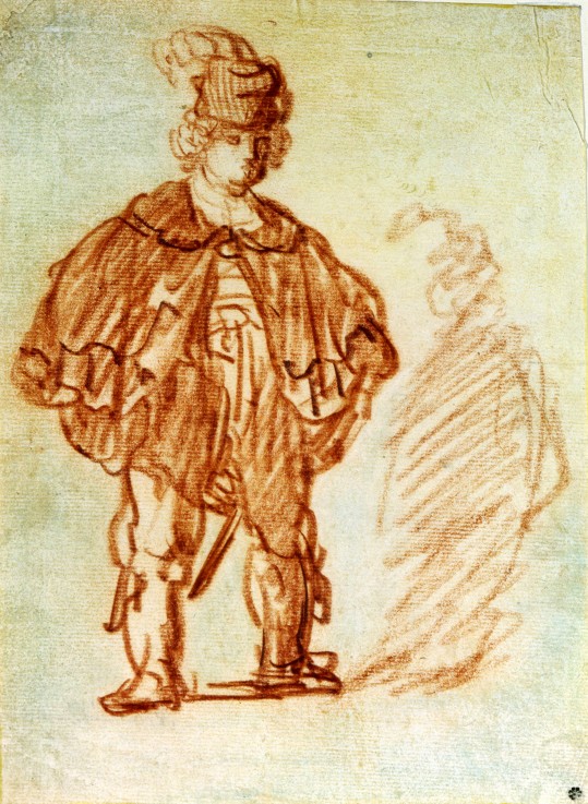 Stehender Schauspieler von Rembrandt van Rijn