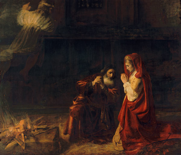 Das Opfer des Maonah. von Rembrandt van Rijn
