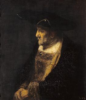 Bildnis eines Mannes mit Perlen am Hut. um 1662