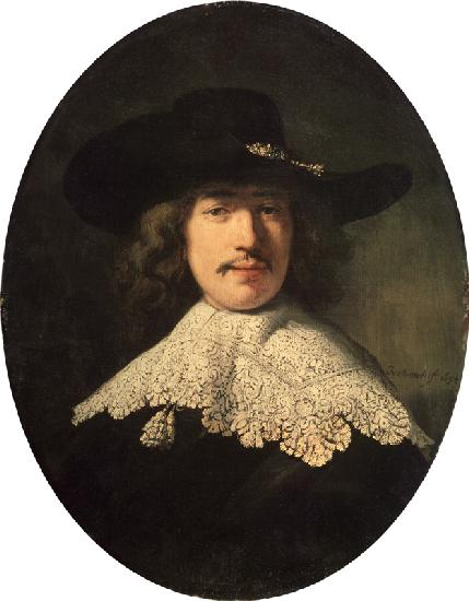 Bildnis eines jungen Mannes mit Spitzenkragen 1634